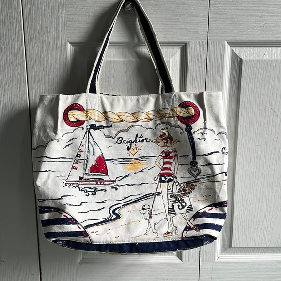Brighton canvas tote. Would make a great beach bag. - Picture 1 of 6